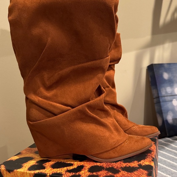 Rust Suede-like Slouch Boots - NWB - Picture 3 of 7